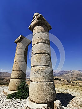 TheÂ KarakuÅŸ TumulusÂ & x28;also Karakush& x29; is a funerary monument double column in adiyaman kahta region